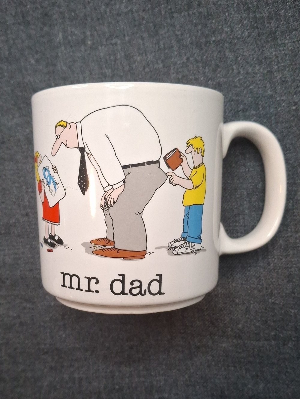 White Ceramic "mr. dad" Cartoon Mug - Funny Father's Day Gift